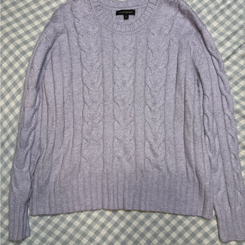 Lilac Banana Republic Cable Knit Sweater